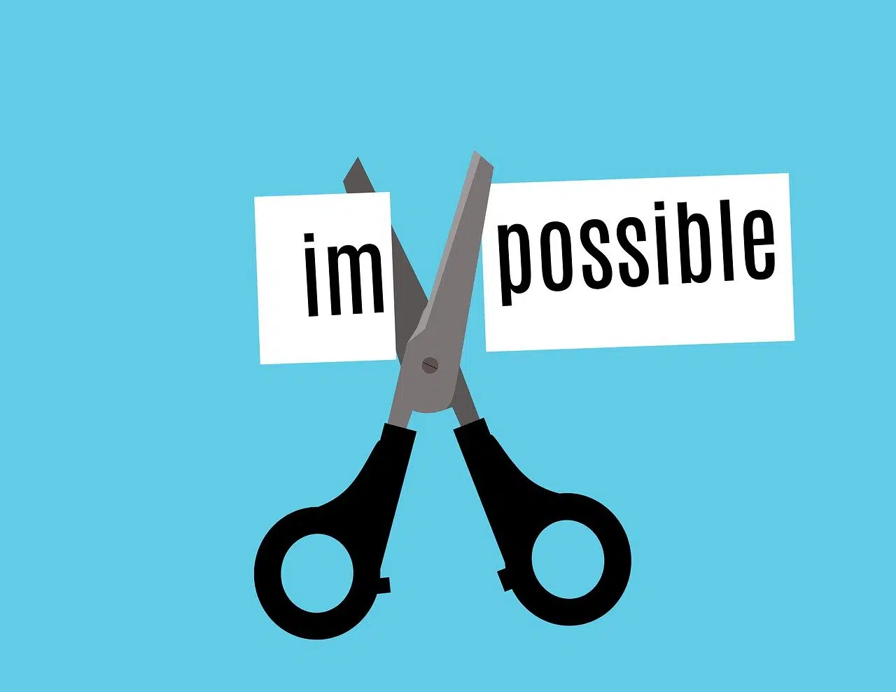 Le mot impossible transformé en possible, symbole de la motivation et de la persévérance dans la reprise du sport
