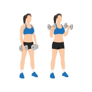 Curls inversés pour les biceps avec haltères