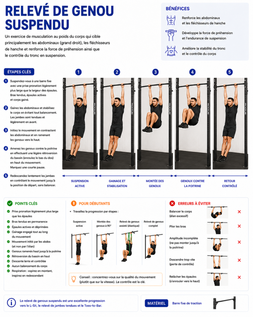 relevé de genoux suspendu : guide complet