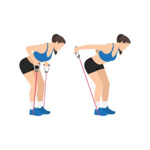 Les extensions bilatérales des triceps avec bande élastique