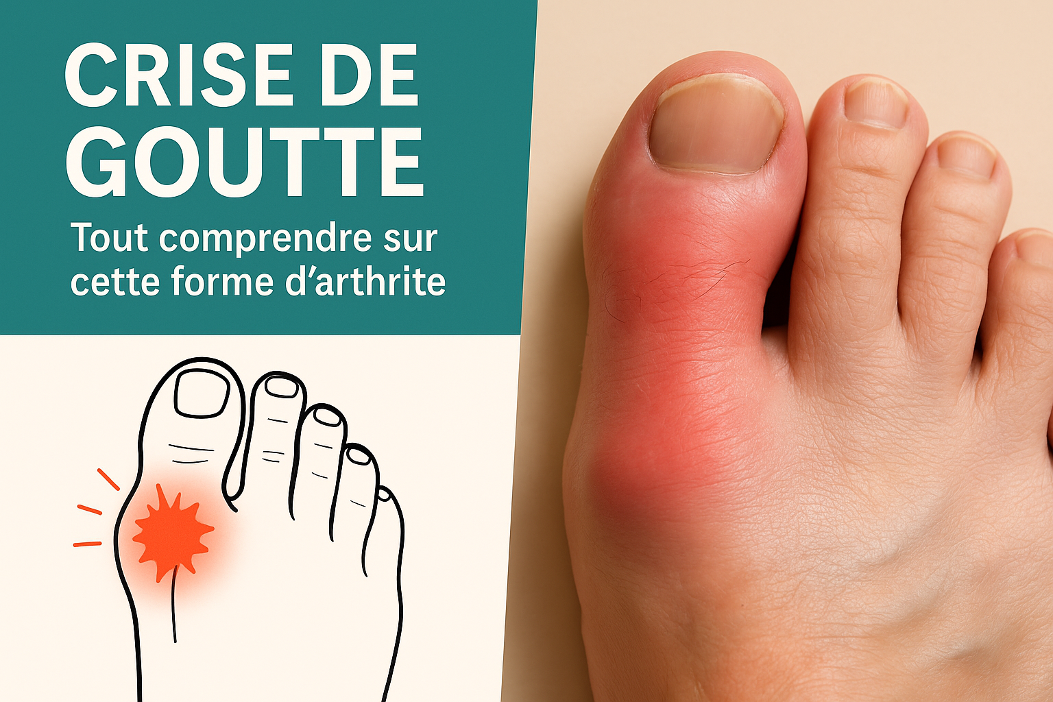 Crise de goutte : causes, symptômes et solutions efficaces 1 Crise de de goutte