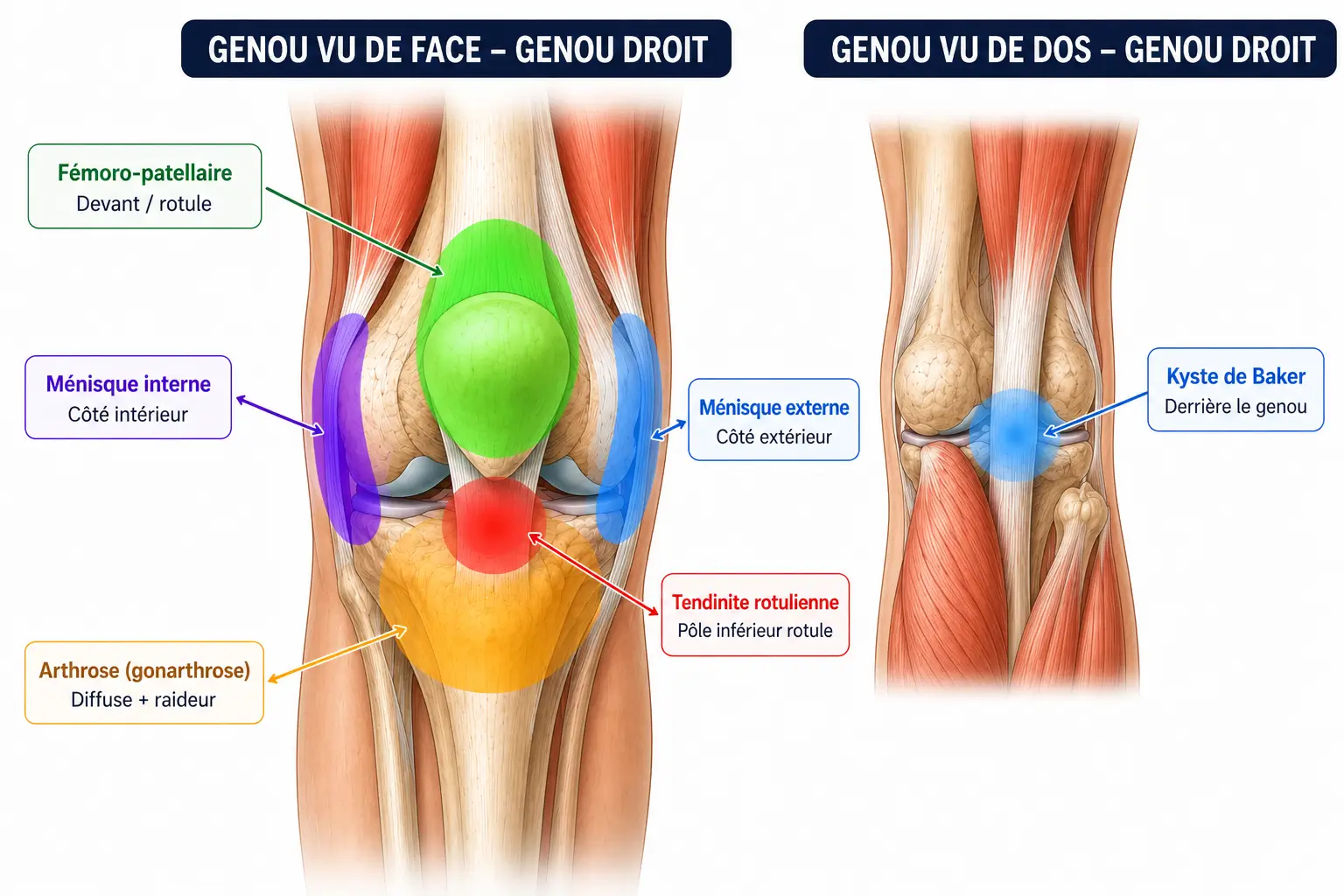 Douleur genou - Les 6 causes principales