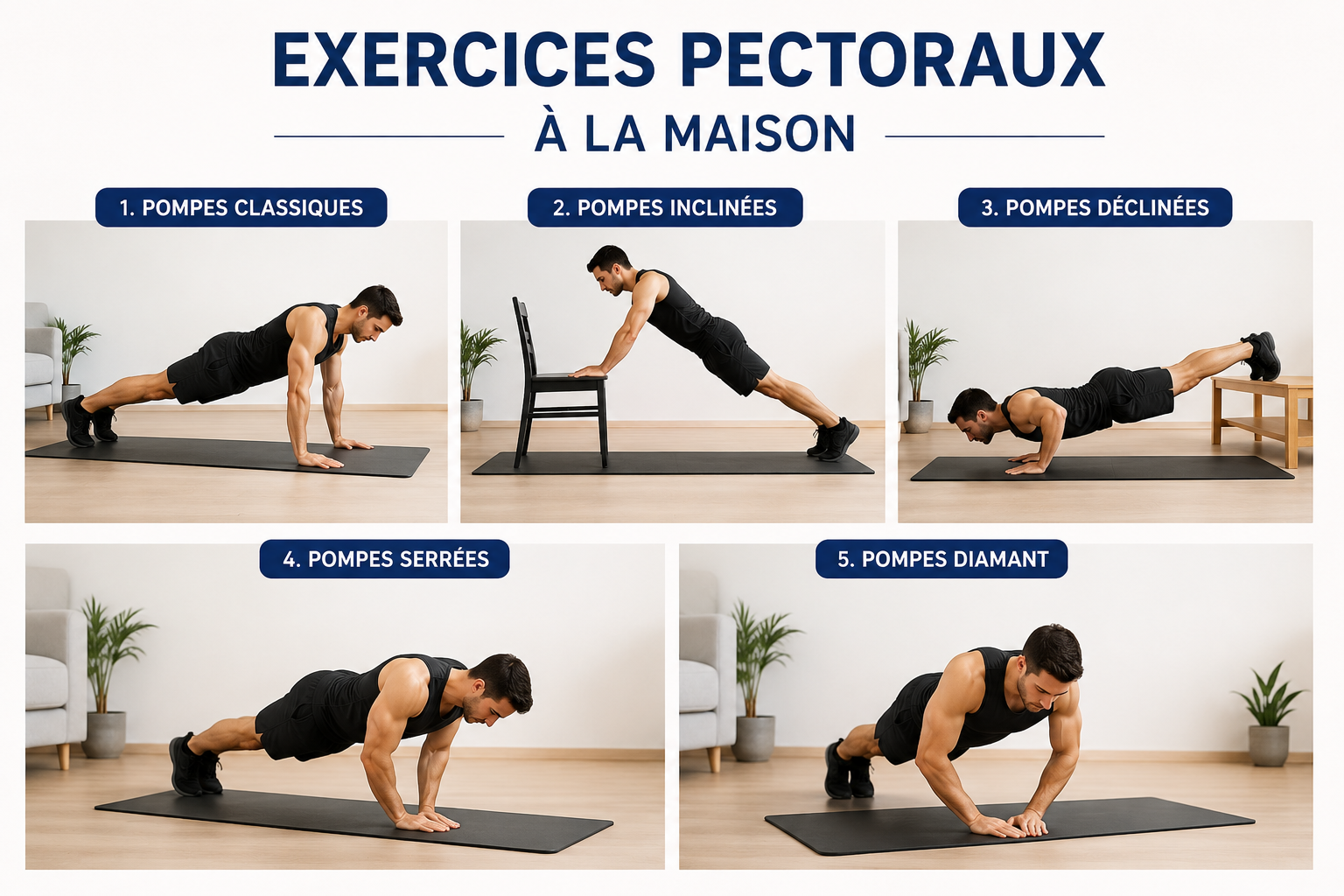 Exercices pectoraux à la maison guide pratique