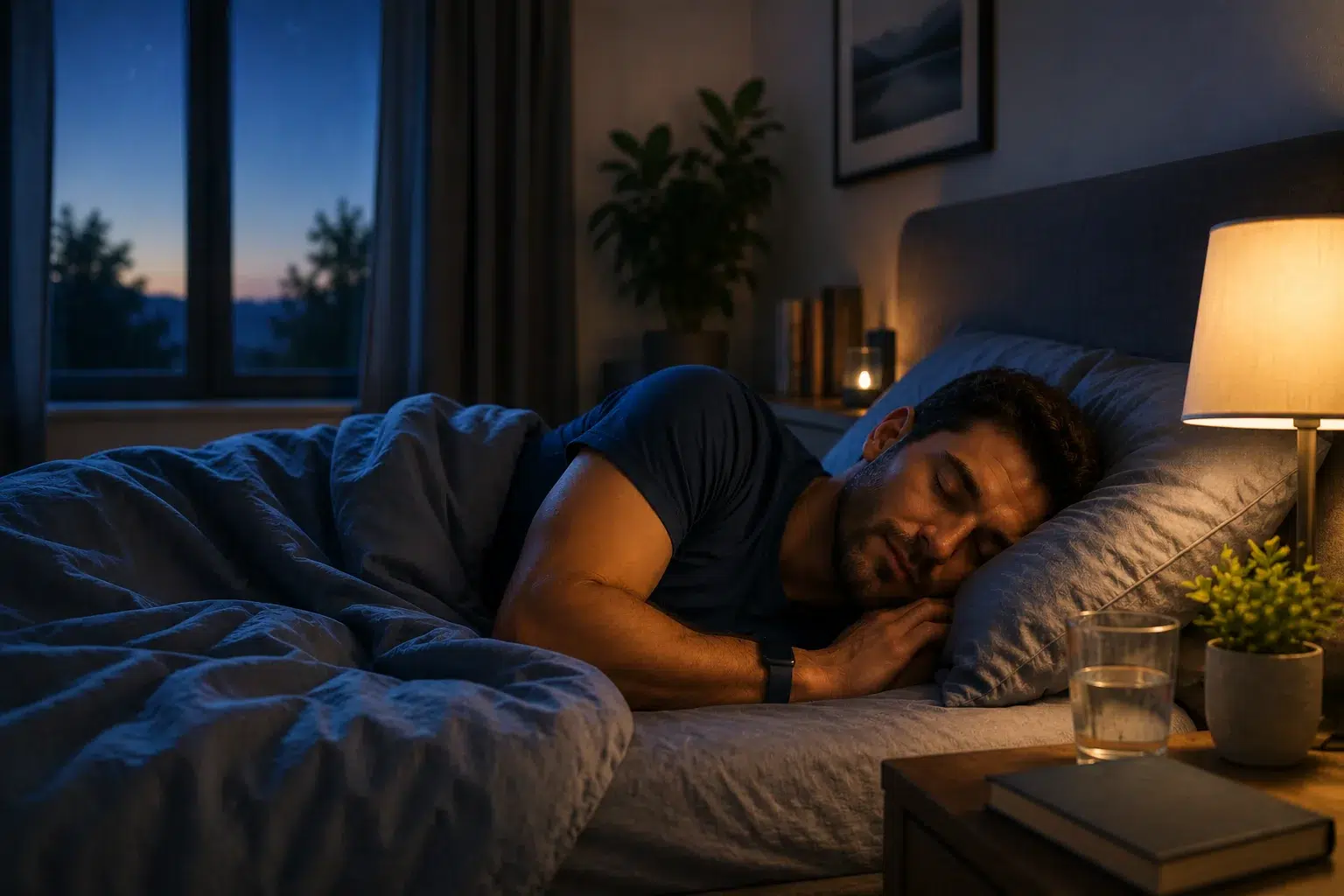 Sportif dormant paisiblement la nuit pour favoriser la récupération physique et mentale
