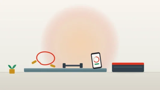 Matériel pour le HIIT à la maison : tapis, corde à sauter, haltère léger, chronomètre sur téléphone et step